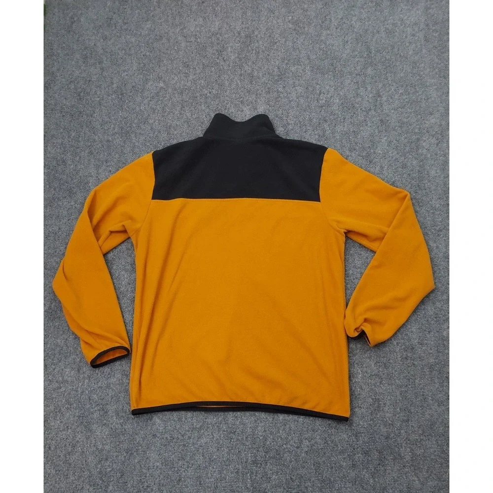 NORTH FACE Fleece Pullover Mens Large Gold Black 1/4 Zip Long‎ Sleeve Outdoor